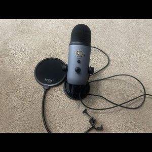 Blue microphone - Yeti with filter.